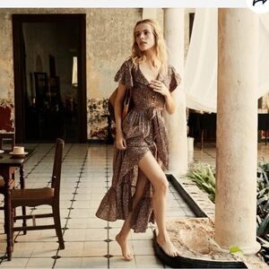 Doen Marfa Dress in blue laurel canyon rose• XS